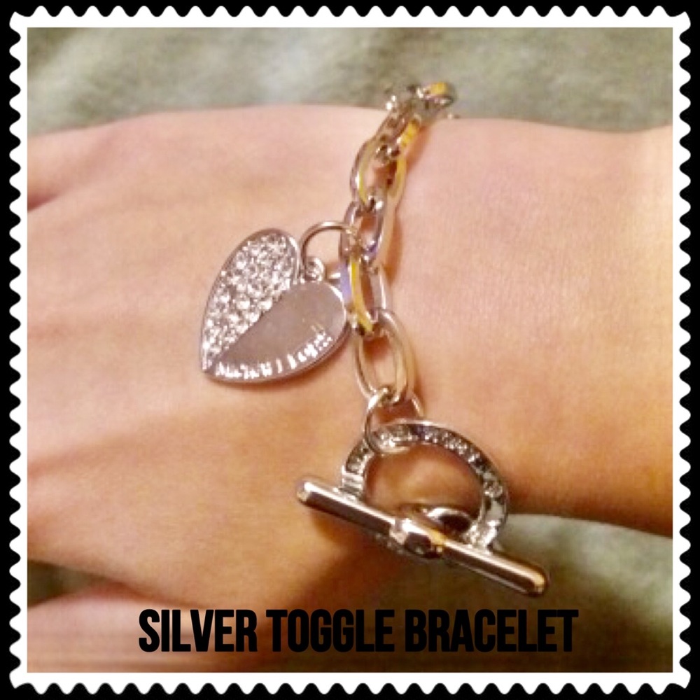 Michael Kors Silver Toggle Charm Bracelet